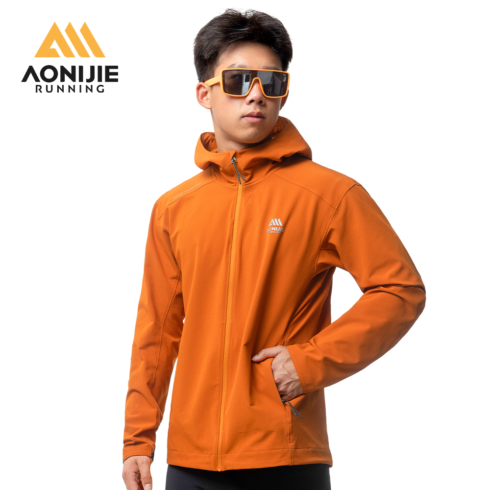 Outdoor Sport Waterproof Jacket - AONIJIE แจ็คเก็ตกันลมสำหรับผู้ชาย, แจ็คเก็ตกันลมมีฮู้ดให้ความอบอุ่นสำหรับฤดูใบไม้ร่วงฤดูหนาวแจ็คเก็ตวิ่งเดินป่าตั้งแคมป์กันน้ำ FM5207กลางแจ้ง