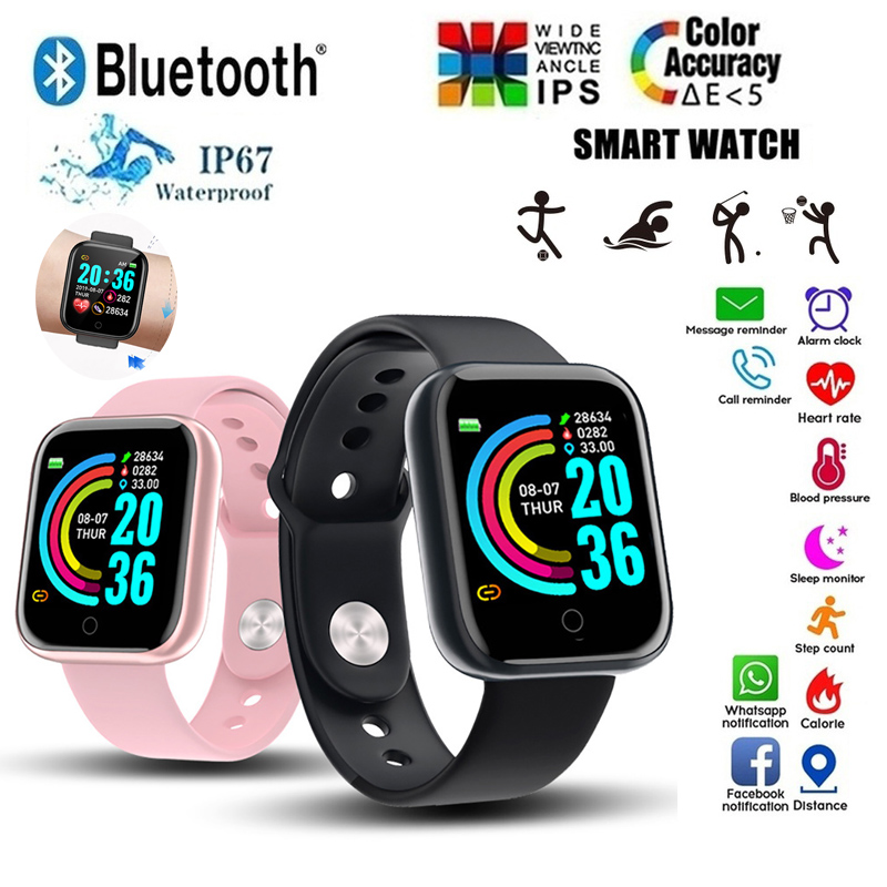Outdoor Sport Smart Watch - นาฬิกาอัจฉริยะมัลติฟังก์ชั่นผู้ชายผู้หญิงเชื่อมต่อบลูทูธโทรศัพท์เพลงฟิตเนสสร้อยข้อมือกีฬาเครื่องวัดการนอนหลับ Y68 สมาร์ทวอทช์