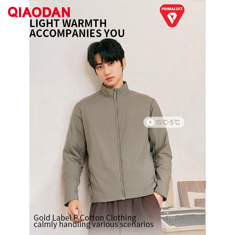 Outdoor Sport Windbreaker - QIAODAN ผู้ชายเสื้อแจ็คเก็ตผ้าฝ้ายป้องกันไฟฟ้าสถิตย์ Hlikng เสื้อกันลม 2025 ฤดูหนาวกีฬากลางแจ้งกันน้ำเสื้อกันหนาวอุ่น