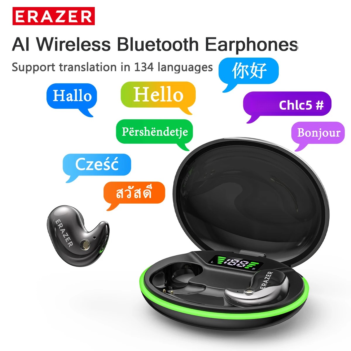 Outdoor Sport Activity - หูฟังบลูทูธแบบอินเอียร์ EARZER XF58 พร้อมไมโครโฟน หูฟังแปลภาษา TWS