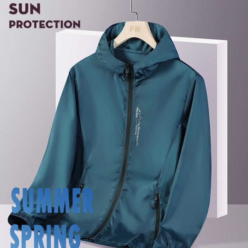 Outdoor Sport Windbreaker - UPF50+ ฤดูร้อนกลางแจ้งแห้งเร็วป้องกันแสงแดดเสื้อแจ็คเก็ตบางผู้ชายเดินป่าตกปลาขี่จักรยานมีฮู้ดยิมกีฬาเสื้อกันลมน้ำหนักเบาพิเศษ