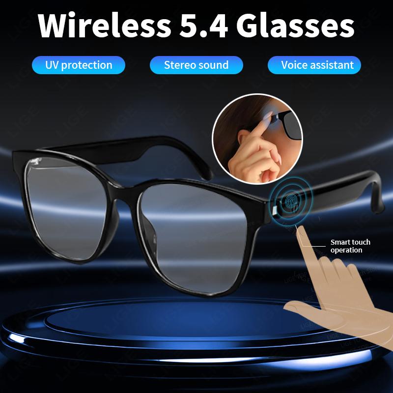 Outdoor Sport Glasses - LIGE High Tech แว่นตาอัจฉริยะไร้สายเล่นเพลงกีฬากลางแจ้งแว่นตากันแดดหูฟังบลูทูธเสียงแว่นตาผู้ชาย 2025 ﻿
