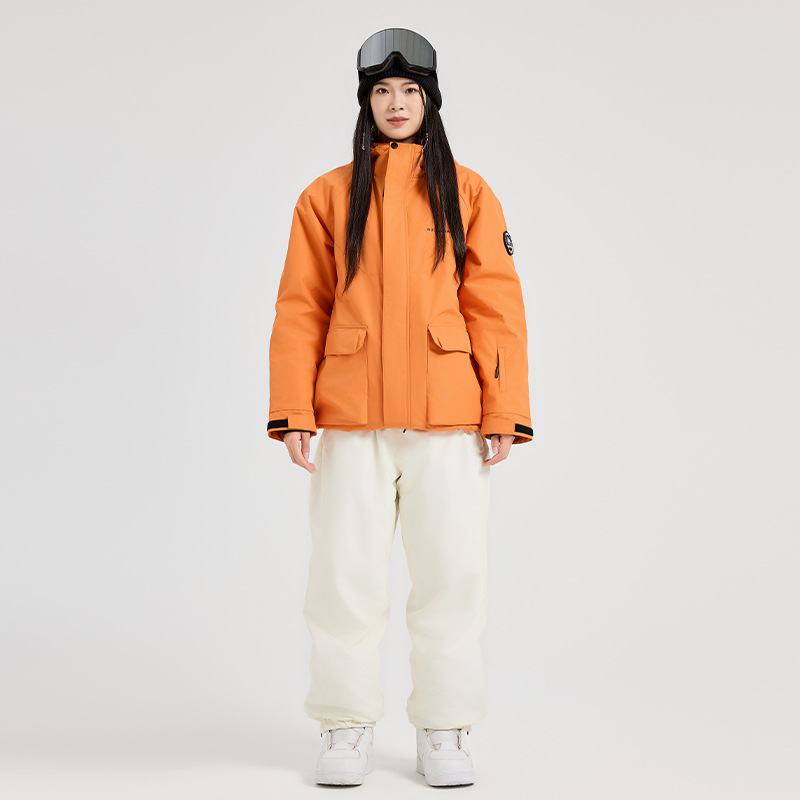Outdoor Sport Waterproof Jacket - ชุดสกีสำหรับผู้หญิงสำหรับเล่นกีฬากลางแจ้งบนภูเขา เสื้อแจ็คเก็ตมีฮู้ดกันหนาว ชุดกันหิมะสำหรับขี่รถสโนว์โมบิล ชุดกันน้ำสำหรับเล่นกีฬาบนภูเขา