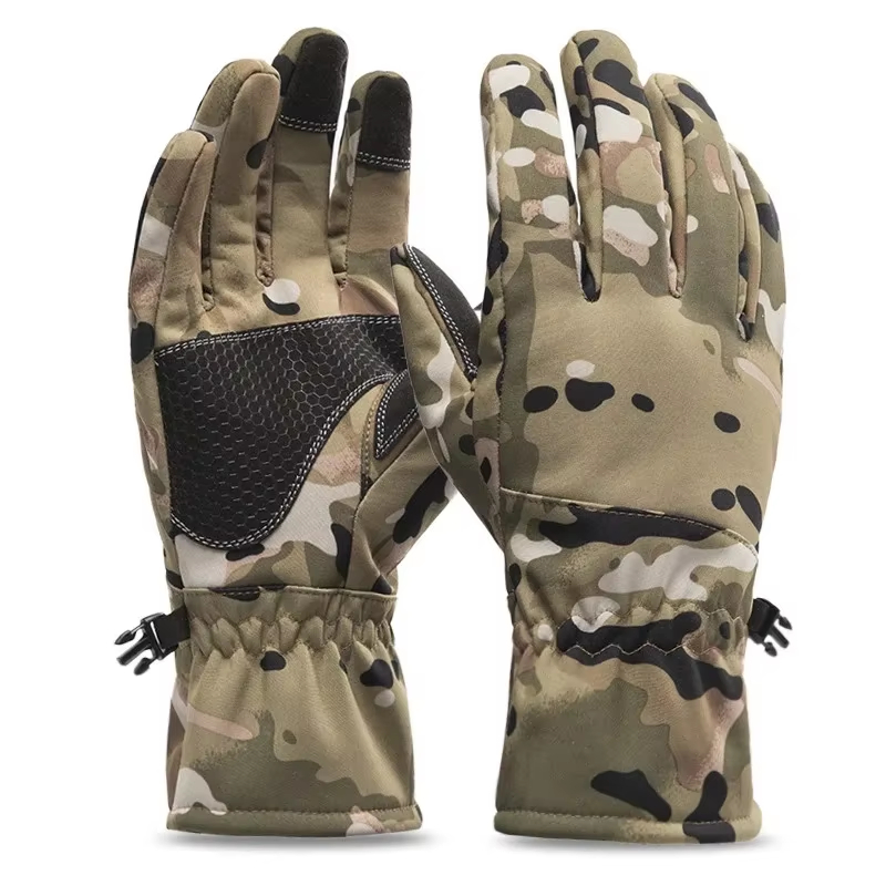Outdoor Sport Gloves - ถุงมือกันหนาวลายพรางสำหรับกิจกรรมกลางแจ้ง ล่าสัตว์ ตกปลา กันน้ำ หน้าจอสัมผัสได้ เหมาะสำหรับเล่นสกี
