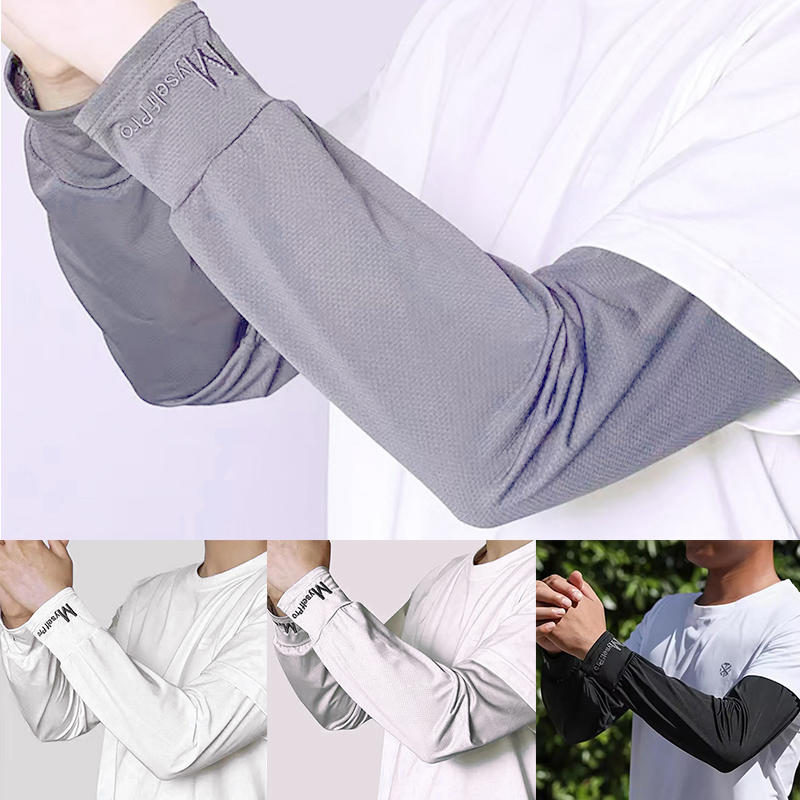 Outdoor Sport Gloves - 1 คู่ ปลอกแขนกันแดดผ้าไหมน้ำแข็งสำหรับผู้ชาย รุ่นซัมเมอร์ 2025 ปลอกแขนกัน