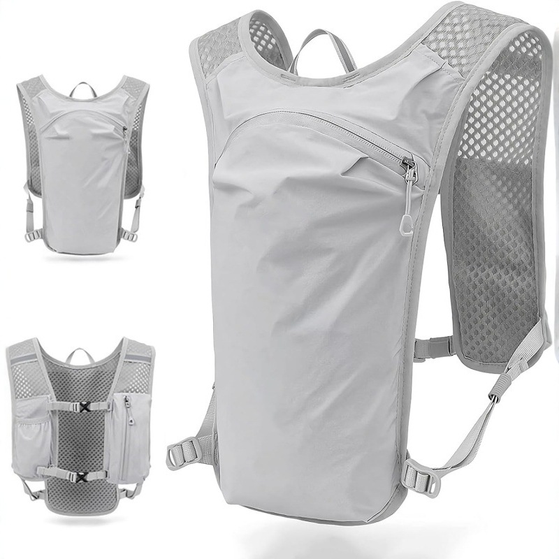 Trail Running Vest - กระเป๋าเป้สะพายหลังแบบเบาพิเศษสำหรับวิ่งเทรลและมาราธอน - เสื้อกั๊กวิ่งระบายอากาศได้ดีขนาด 5 ลิตร พร้อมถุงน้ำ