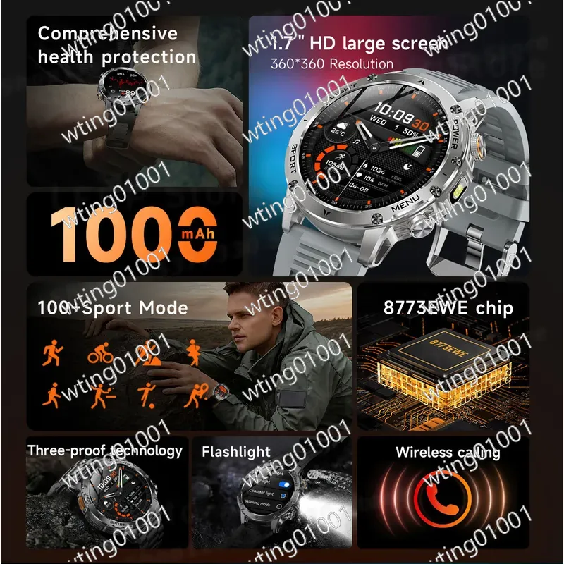 สำหรับนาฬิกาอัจฉริยะ AK87 ไฟฉา - Outdoor Sport Smart Watch บทวิจารณ์และราคา