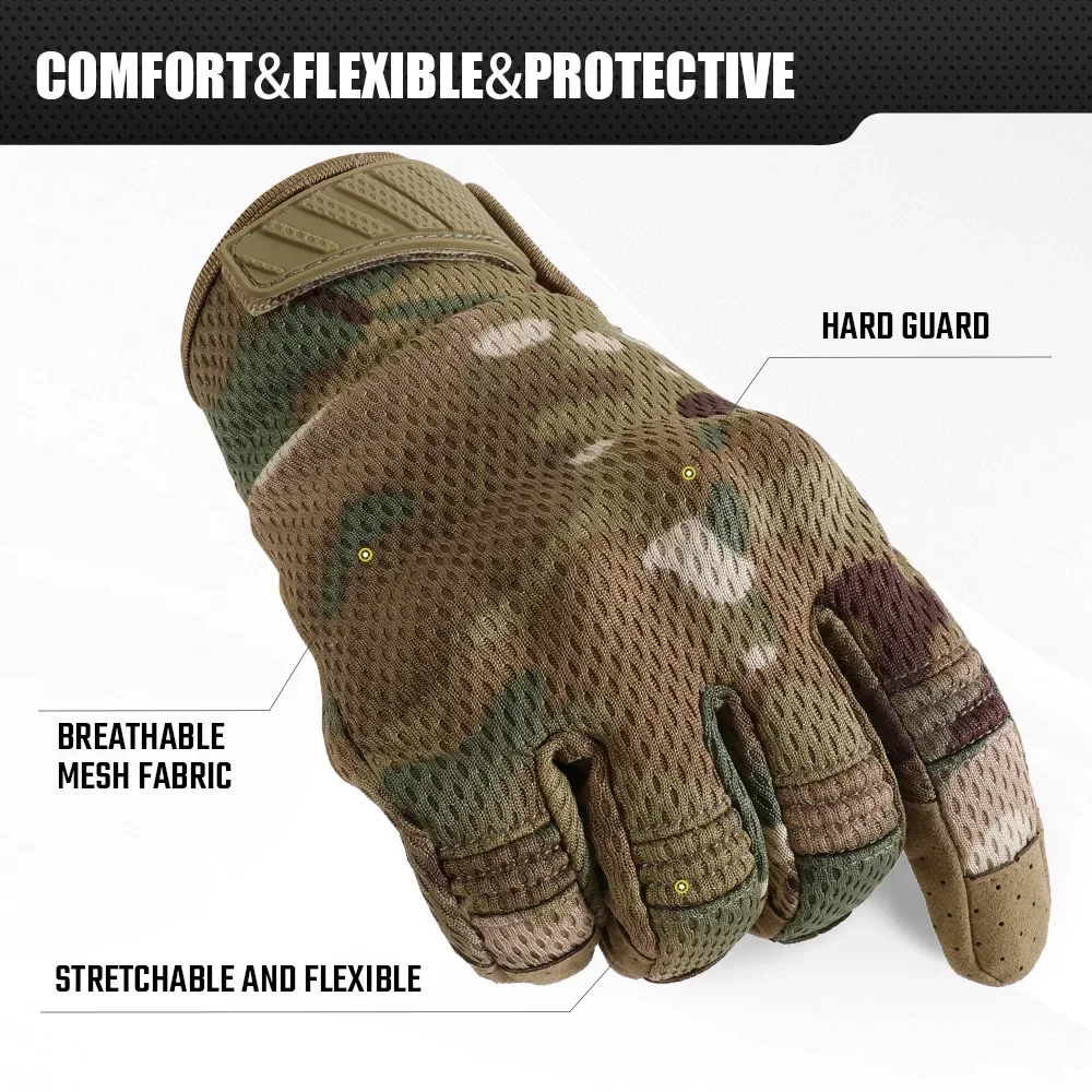 Camoหน้าจอสัมผัสถุงมือยุทธวิธี - Outdoor Sport Gloves บทวิจารณ์และราคา