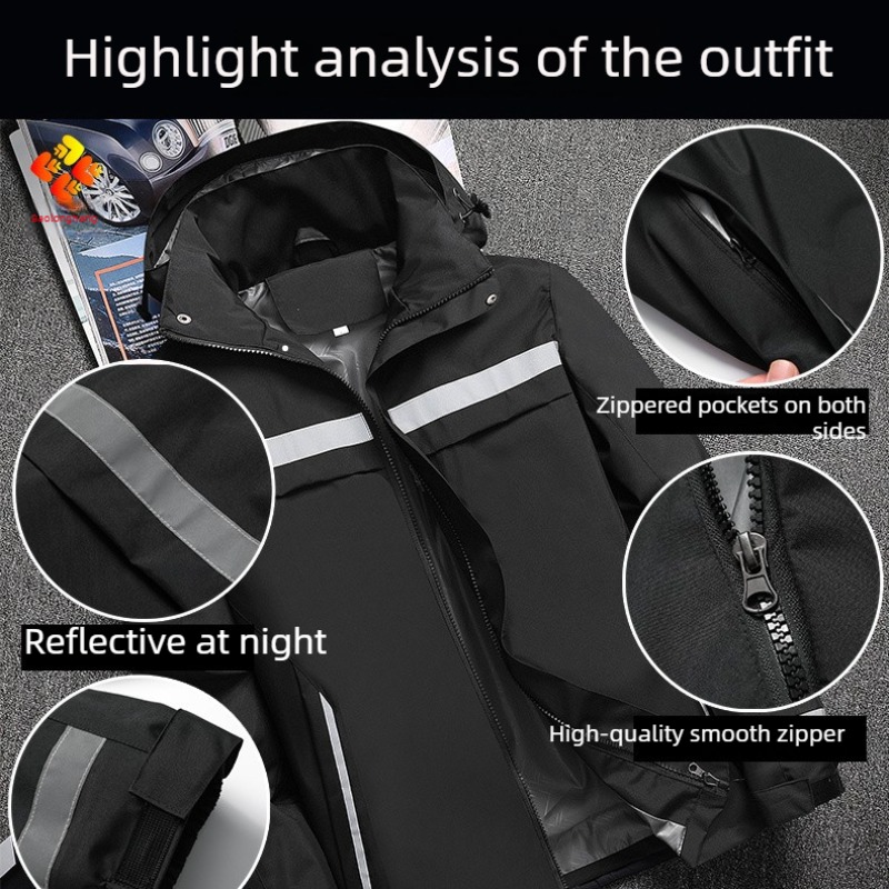 เสื้อแจ็คเก็ตทำงานแบบมีฮู้ดน้ำ - Outdoor Sport Windbreaker บทวิจารณ์และราคา