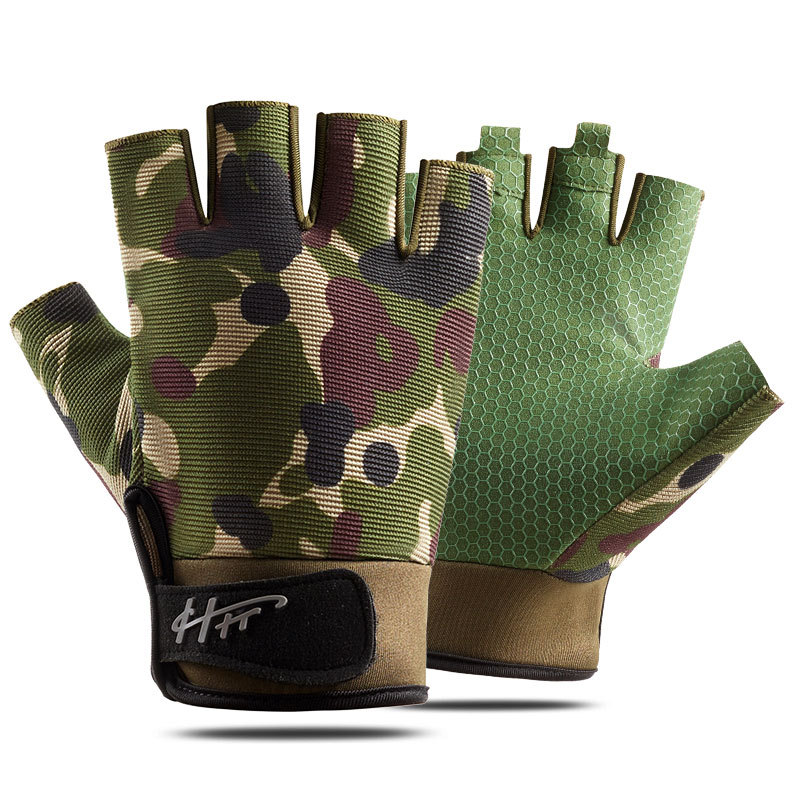 1คู่ตกปลาถุงมือเปิดนิ้ว Anti-S - Outdoor Sport Gloves บทวิจารณ์และราคา